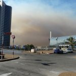 השרפה בכרמל –  מבט לים מ כיוון קניון חיפה (צילום – קוראי חי פה)