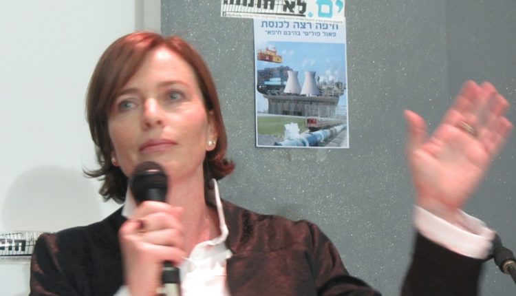 עינת קליש רותם בעת קמפיין שיקוע הרכבת "ים לא חומה" – כנס בקסטרא – ינואר 2013 (צילום – ירון כרמי)