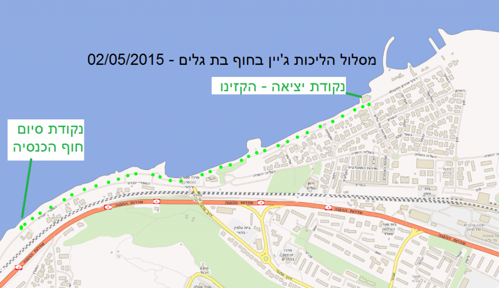 מסלול הליכות ג'יין בחוף בת גלים