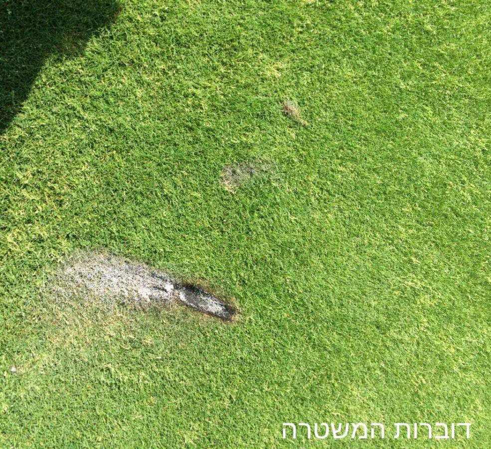 רימון עשן שהושלך למגרש הכדורגל בחיפה - ארכיון (צילום: משטרת ישראל)