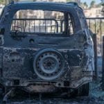 השרפה הגדולה בחיפה: רכב שרוף ברחוב הצוללת דקר – 25/11/2016 (צילום – ניר הופמן)
