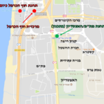 מפה 1 – תכנון מינהור הרכבת מתחת לעיר חיפה