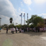 הפגנה נגד הקמת מועצה תעשייתית במפרץ חיפה (צילום: עמרי שפר)
