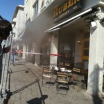 שרפה במסעדה במרכז הכרמל (צילום – עמית ראב)
