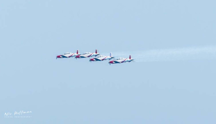 רביעיית מטוסים – מטס יום העצמאות – חיפה (צילום – ניר הופמן)