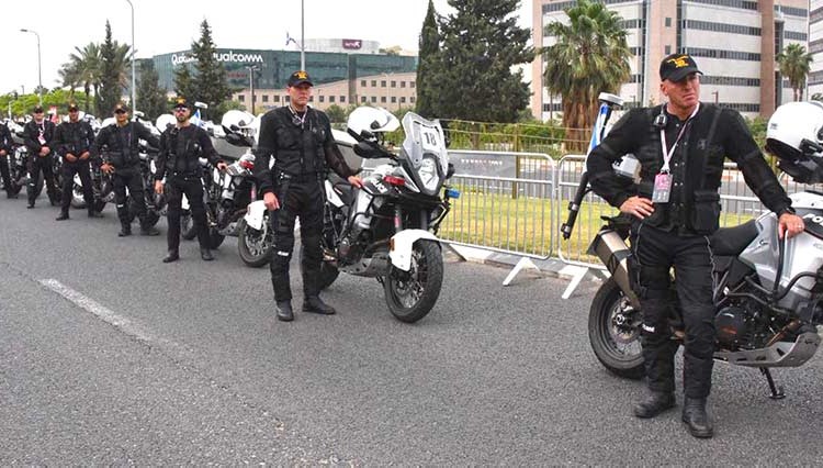משטרת ישראל ערוכה לליווי מירוץ ג'ירו ד'איטליה (צילום – משטרת ישראל)