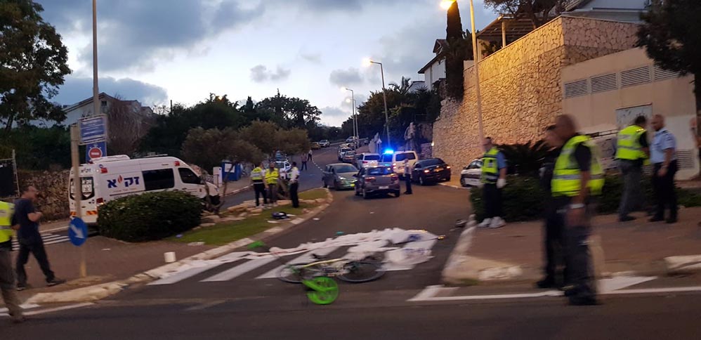 נעה חייט נהרגה לאחר שנפגעה מרכב בדרך פרויד פינת ראול ולנברג בחיפה (צילום: ליאת ברנר)