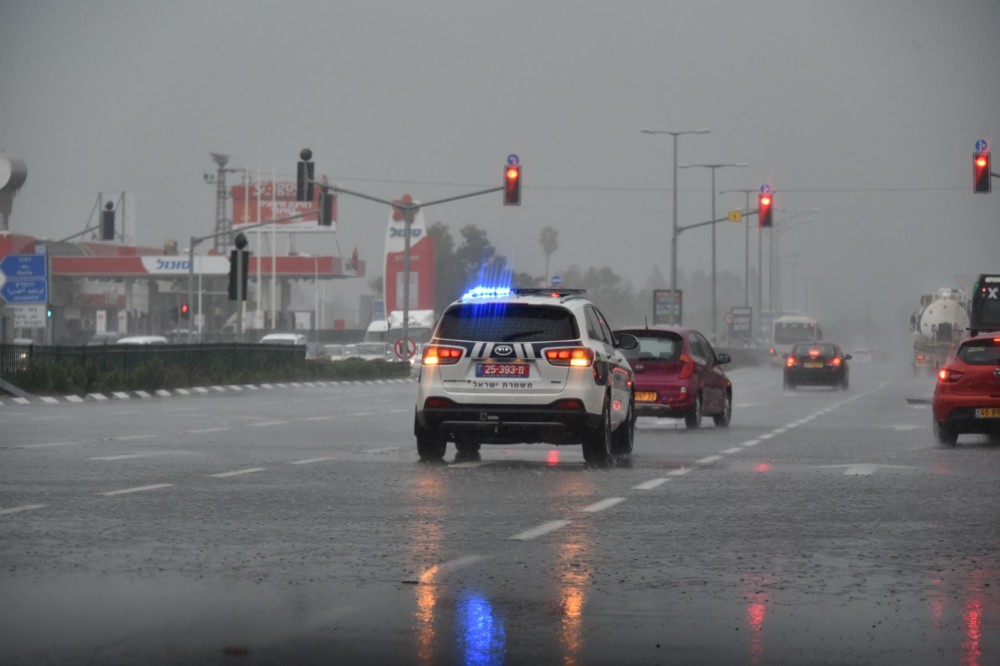 גשמים צילום משטרת ישראל