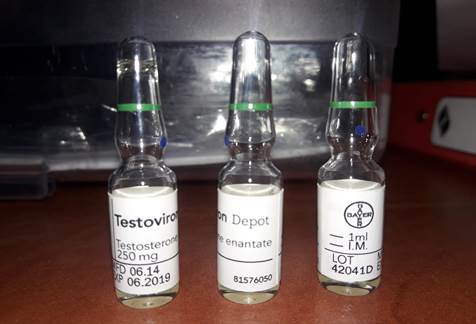תכשיר מזויף  טסטווירון דפו  TESTOVIRON DEPOT - סטרואידים אנאבוליים (צילום: משרד הבריאות)