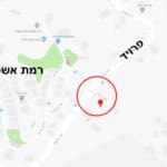 מפה – מונית פגעה בעמוד בצומת העליונה של פרויד (צילום: מעיין ירון)