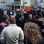 הפגנה נגד ההוסטל המארח אנשים עם רקע שלח עבירות מין בטירת כרמל (צילום: מורן קנטור)