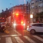 תאונת דרכים על נתיב מטרונית בחיפה בין שני כלי רכב פרטיים (צילום: לוחמי האש)