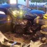 תאונת דרכים על נתיב מטרונית בחיפה בין שני כלי רכב פרטיים (צילום: לוחמי האש)