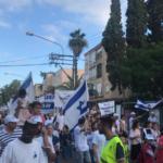 מאות מפגינים בצעדת המשפחה בנווה שאנן בחיפה 27/6/2019 (צילום: מיכל ירון)