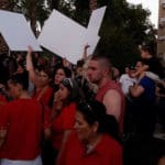 מחאת ההורים בצומת צבר בקריות נגד התעללות בילדים (צילום: רחל אכדרי)