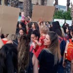 מחאת ההורים בצומת צבר בקריות נגד התעללות בילדים (צילום: רחל אכדרי)