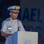 מפקד חיל הים של הונדורס בטקס השקת ספינת מלחמה מתוצרת מספנות ישראל (צילום: ירון כרמי)
