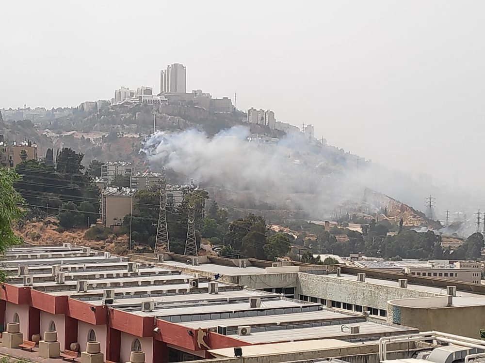 שריפה פרצה בכניסה לחיפה (צילום: לסקר את יעקב)