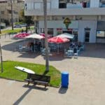גלידרה חופים בטיילת בת גלים בחיפה ממעוף הרחפן (צילום אוויר – מרום בן אריה – 054-869-4777)