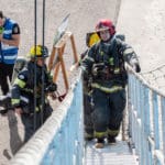 כבאים בתרגיל שריפה וחילוץ באוניית משא בנמל חיפה (צילום: כבאות והצלה תחנה אזורית חיפה)