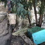 נחל הקישון גואה – הריסות סביב גשר – קריית חרושת  (צילום: ירון כרמי)
