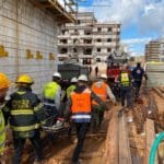 חילוץ לכוד ממנוף גבהים בחיפה (צילום: צוות כיבוי הצלה)