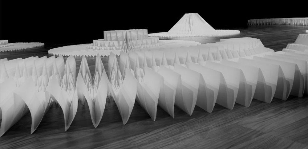 טומקו פוסה / מיצב אוריגמי המוזיאון טיקוטין חיפה (צילום: אוקטאי-אגרונוב)
