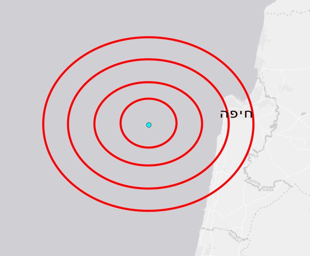 רעידת אדמה חזקה הורגשה בחיפה • המקור נמצא כ-10 ק"מ מערבית לחיפה