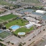 הספורטן ומרכז הטניס • העיר חיפה ריקה בתקופת סגר הקורונה (צילום רחפן: מרום בן-אריה)