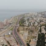 נווה דוד ומגדלי חוף הכרמל • העיר חיפה ריקה בתקופת סגר הקורונה (צילום רחפן: מרום בן-אריה)