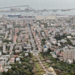 הגן הבהאי, העיר התחתית ושדרות בן גוריון • העיר חיפה ריקה בתקופת סגר הקורונה (צילום רחפן: מרום בן-אריה)