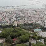 הגן הבהאי, העיר התחתית ושדרות בן גוריון • העיר חיפה ריקה בתקופת סגר הקורונה (צילום רחפן: מרום בן-אריה)