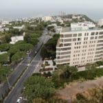 שדרות הנשיא – מבט לצפון מערב • העיר חיפה ריקה בתקופת סגר הקורונה (צילום רחפן: מרום בן-אריה)