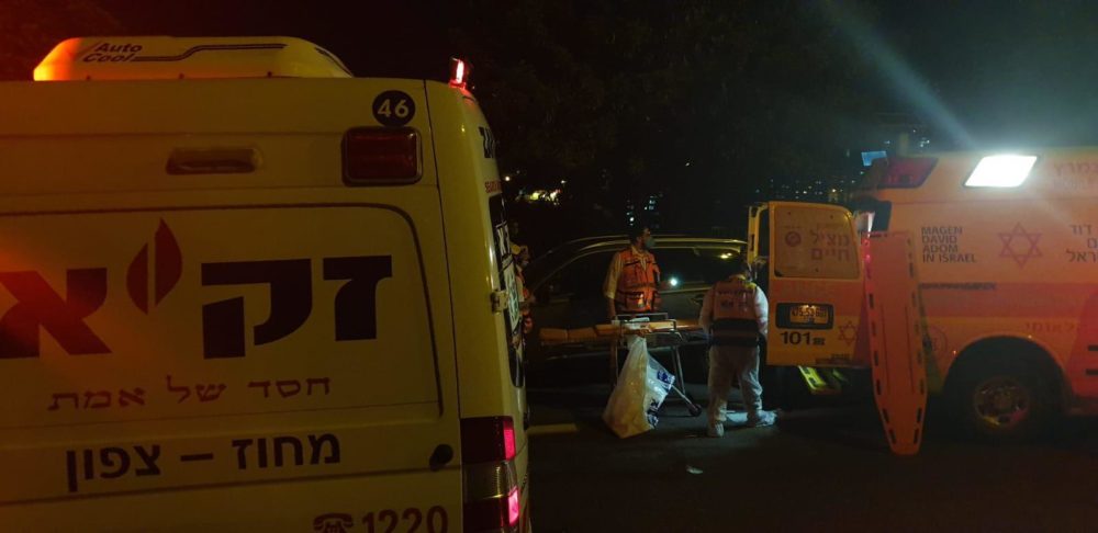 אשה נהרגה בתאונת דרכים בדרך שמחה גולן בחיפה (צילום: זק"א)