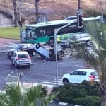 תאונת דרכים בצומת מת"ם – רכב הפוך במרכז הצומת (צילום: יאן שפירו)