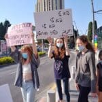 הפגנת חוגי הסיירות של קק"ל בחיפה נגד סגירתם (צילום: עדי שוויצר)