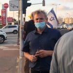 ח"כ ניצן הורוביץ בהפגנה בצומת מקסים בחיפה (צילום: ליאת מולכו)