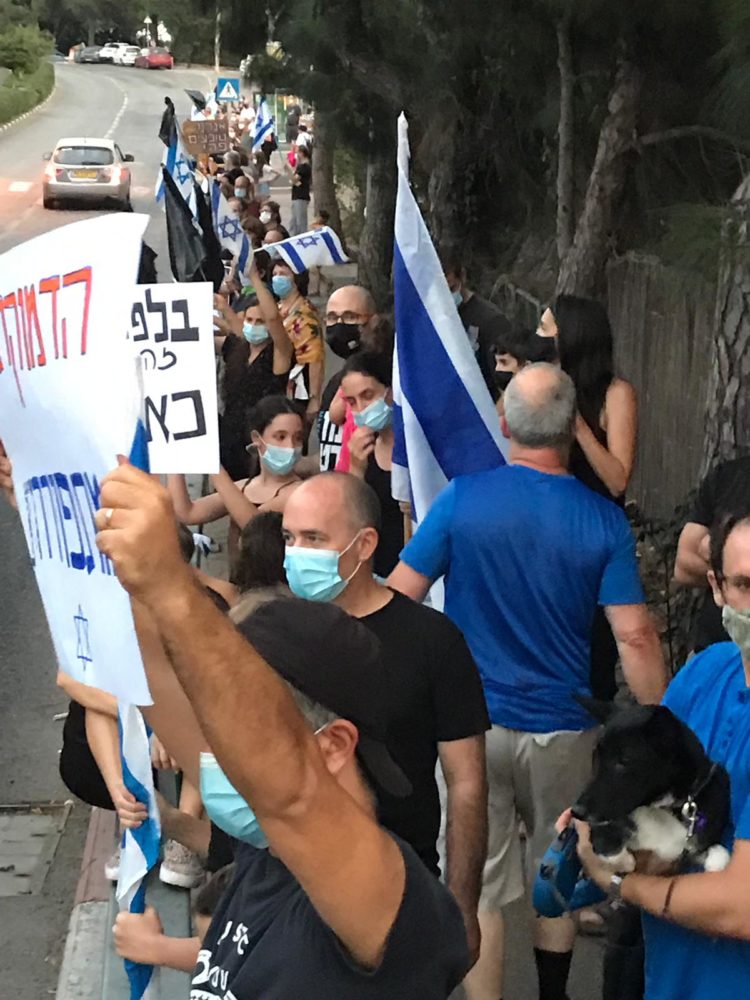 מחאת הדגלים השחורים - הפגנות נגד הממשלה ברמת בגין - חיפה (צילום: רויטל גולדשמיד)