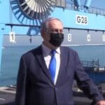 ראש הממשלה בביקור בנמל חיפה (צילום מסך: עמוד הפייסבוק של שרת התחבורה רגב)