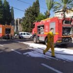שרפה ברחוב הגליל | כבאית (צילום: חגית אברהם)
