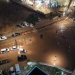 הצפה בטירת כרמל ברחוב יצחק שמיר 20 (צילום: דלית שאול)