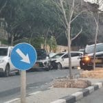 תאונת דרכים בשדרות הציונות בחיפה (צילום: לירון פוליטי)