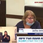 חדווה אלמוג בדיון על עמותת לב ח"ש (צילום: עיריית חיפה)