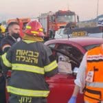 תאונת דרכים (צילום: כבאות והצלה)