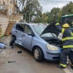 תאונה בין אוטובוס לרכב פרטי (צילום: כבאות והצלה)