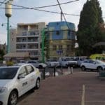 שכונת נווה שאנן ומגדל המים במהלך השיפוץ (צילום: עומרי זילכה)