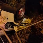 ניידת משטרה התהפכה בחיפה (צילום: חי פה)