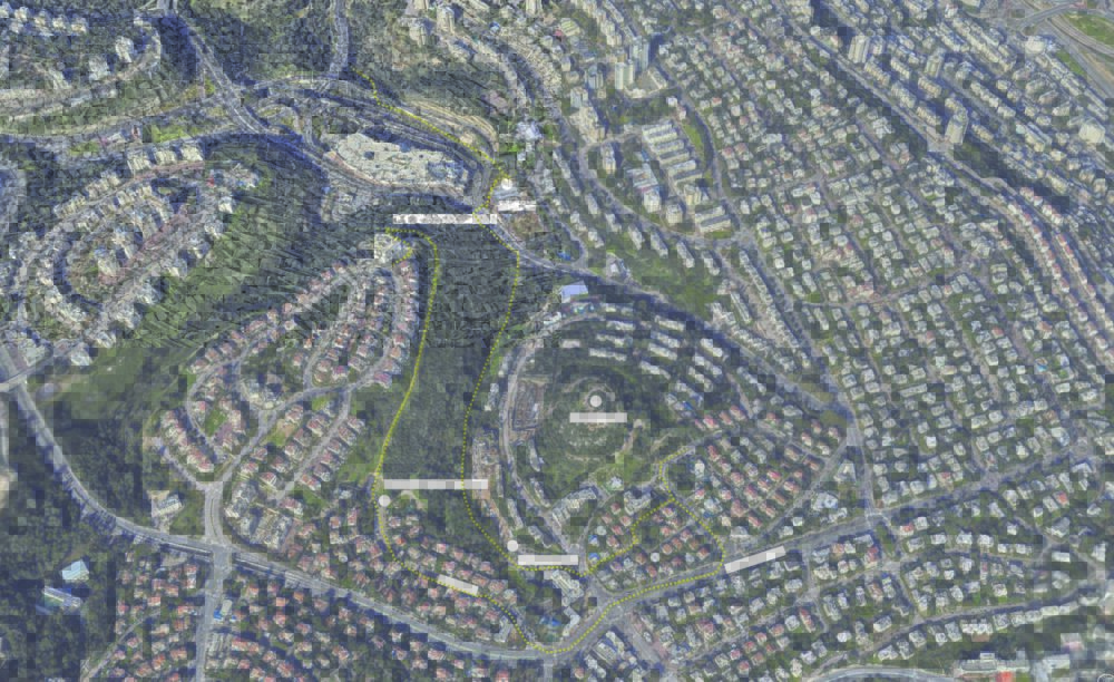 מפת המסלול על רקע מודל תלת מימדי של חברת Simplex-Mapping