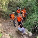 200 פנסיונרים אבדו בנחל גלים בכרמל וחולצו (צילום: יח׳ החילוץ גליל כרמל)