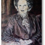 אליזבת ת'אצ'ר – ציור מאת אלזה שושנה לנגר (צילום:  עדי לסרי)